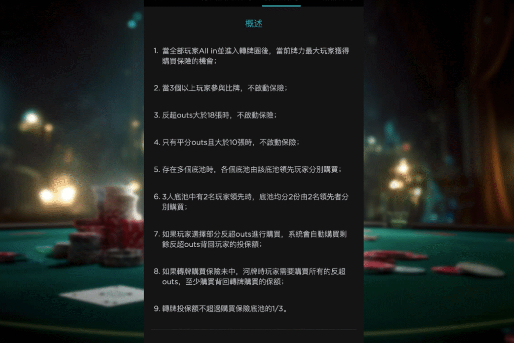 德州撲克保險規則